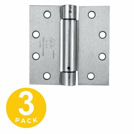 GLOBAL DOOR CONTROLS 4.5 in. x 4.5 in. Polished Chrome Steel Spring Hinge (Set of 3) CPS4545-US26-3